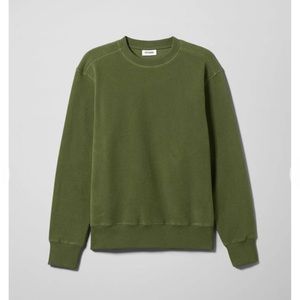 Weekday Hank Micro Fleece Sweatshirt, NWOT, Size Small, Green